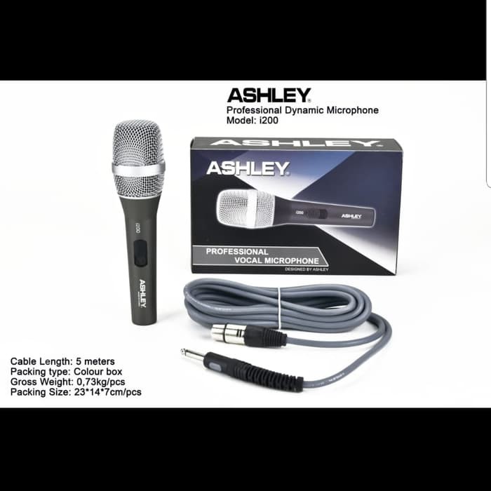 MIC ASHLEY I200 MICROPHONE KABEL DYNAMIC ORIGINAL 6 warna pilihan