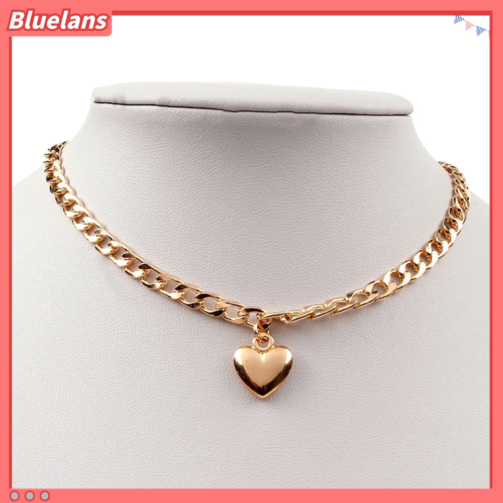 Kalung Rantai Choker Dengan Liontin Bentuk Hati Untuk Wanita