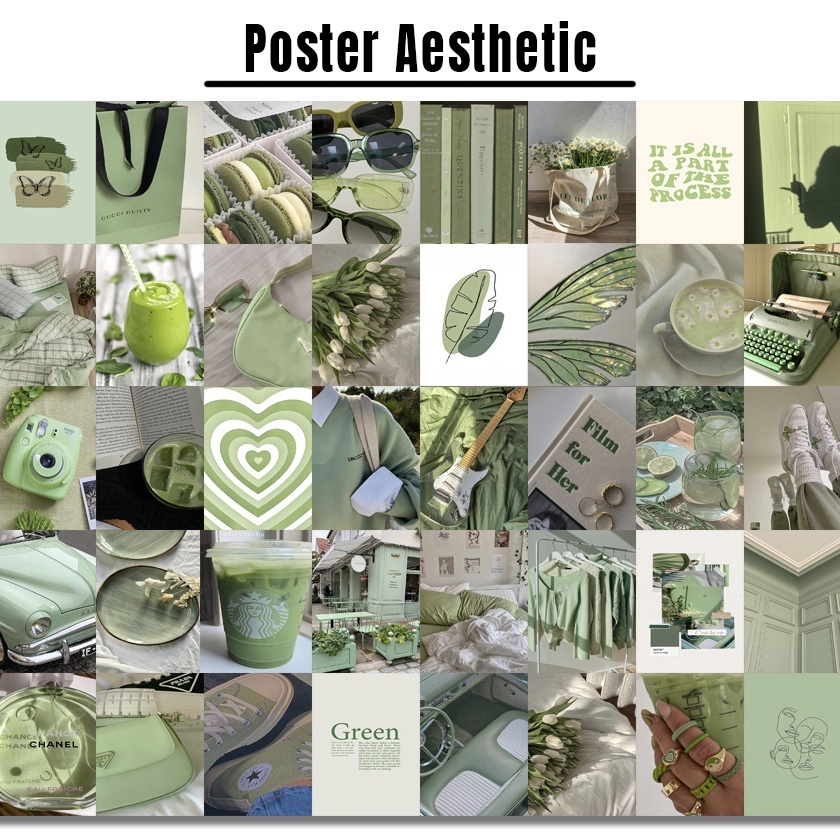 Poster Dinding Aesthetic | Poster Aesthetic | Isi 48 Poster | Collage Kit | Aesthetic Wallposter | Poster murah |  art wall |  poster band retro vintage black blue red purple brown avengers softblue | Viral poster-olivegreen isi 48 A6