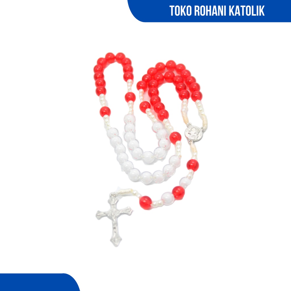 ROSARIO MERAH PUTIH / KALUNG ROSARIO / ROSARIO MURAH / ROSARIO KALUNG