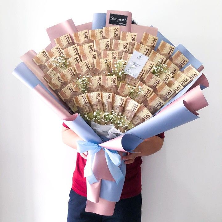 Money Bouquet/Bucket uang JUMBO Rp5.000