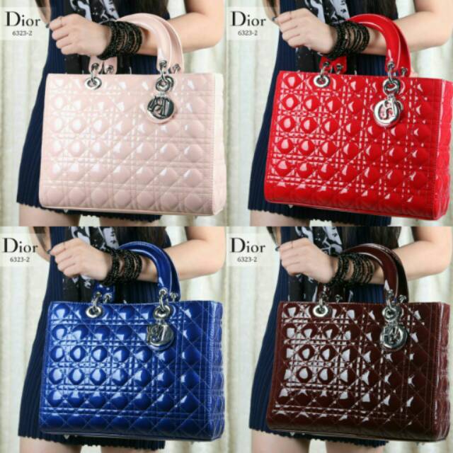 New Lady Dior Chelsea Olivia Lilac 7 Panel Hardware Silver like Ori leather