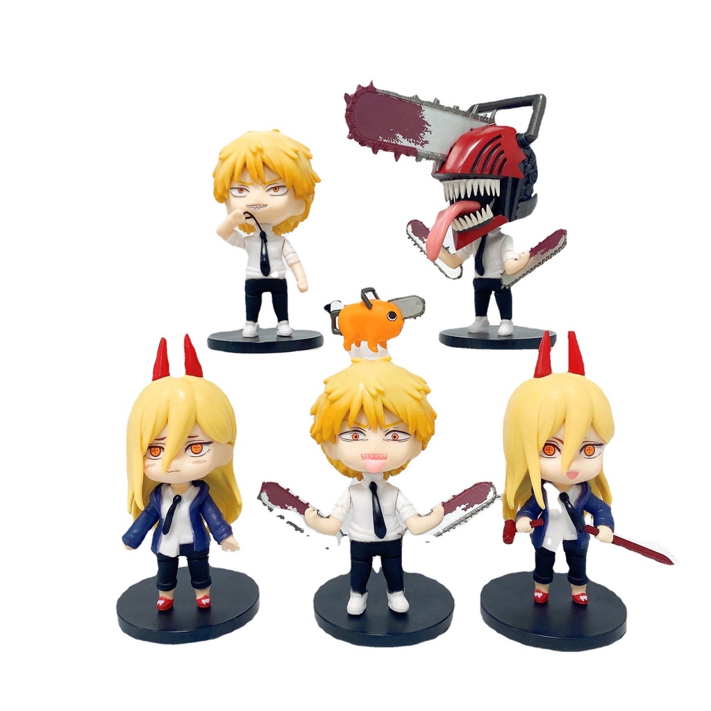 6 pcs / set Mainan Action Figure Anime Power Denji 10cm Q Verision Movable Untuk Hadiah Anak Laki-Laki Dan Perempuan