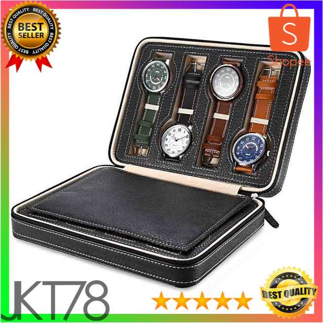Kotak Jam Tangan Display Box Bahan Kulit 8 Grid - L-001