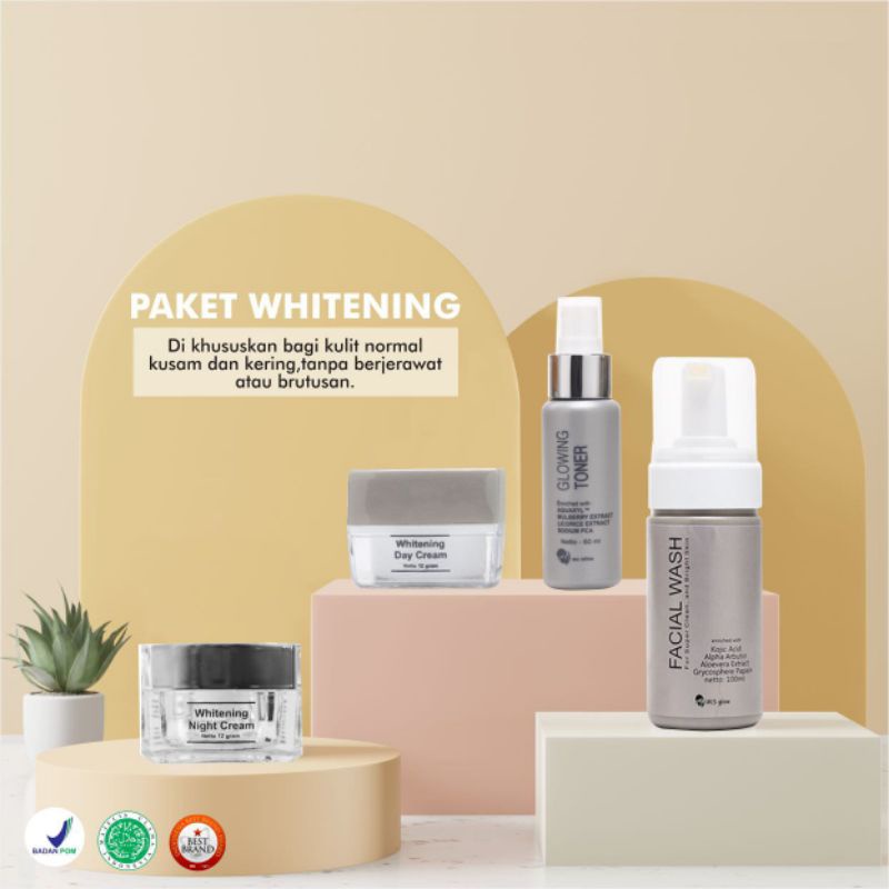 MS GLOW WHITENING PERAWATAN WAJAH KUSAM,PAKET GLOWING MS GLOW WHITENING SERIES