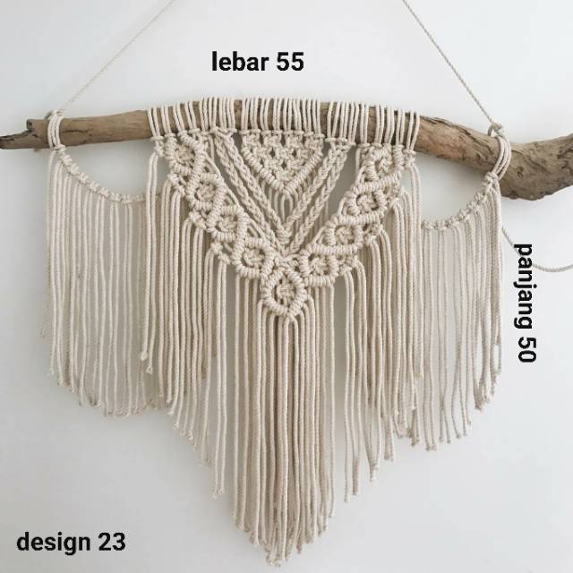 Macrame hiasan dinding rajut tali cotton rope