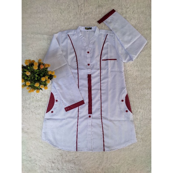 Baju santri putri// kemeja putih terbaru 2025// putih list santri