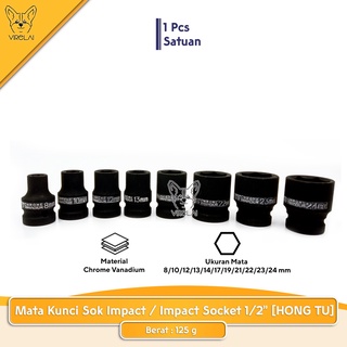 Pendek Mata Kunci Shock Impact / Impact Socket 1/2” Pendek [HONG TU]