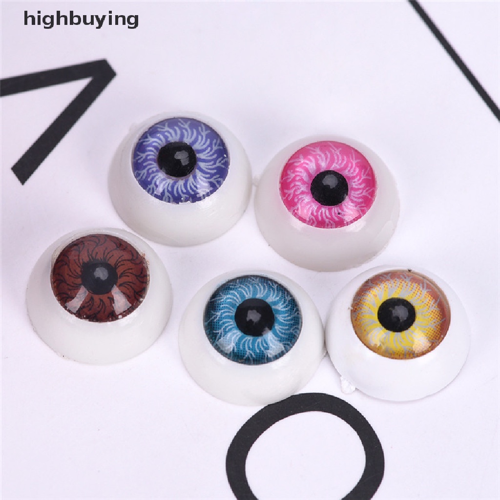 Hbid 5 Pasang Mata Boneka Setengah Lingkaran Bahan Plastik Untuk Halloween