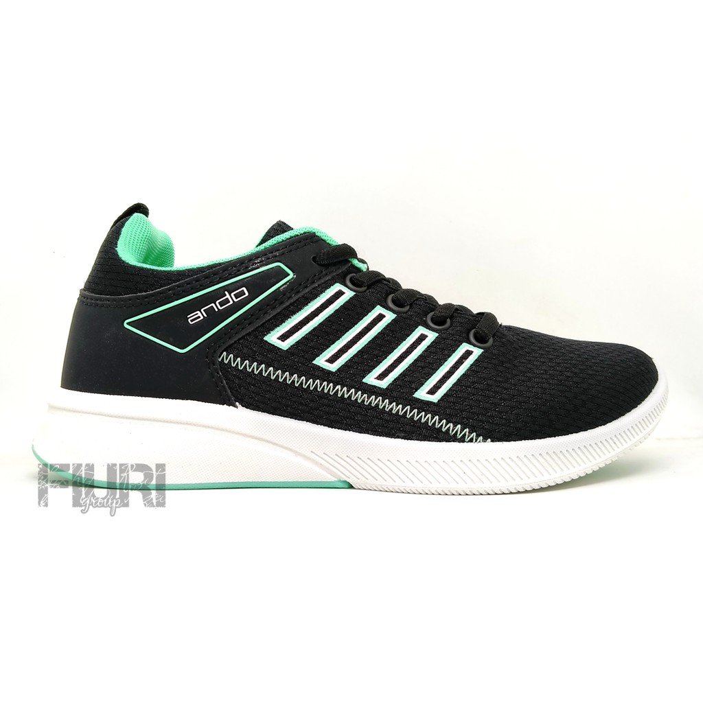 FIURI - ANDO ORIGINAL - DYNA 37-40 HITAM TOSCA - SEPATU SNEAKERS SPORT KANVAS SOL KARET ANAK PEREMPUAN - SEPATU KETS FASHION TRENDY WANITA DEWASA - SEPATU OLAHRAGA LARI FITNES SENAM KERJA KULIAH BERTALI CEWEK MURAH PROMO DISKON BONUS KAOS KAKI