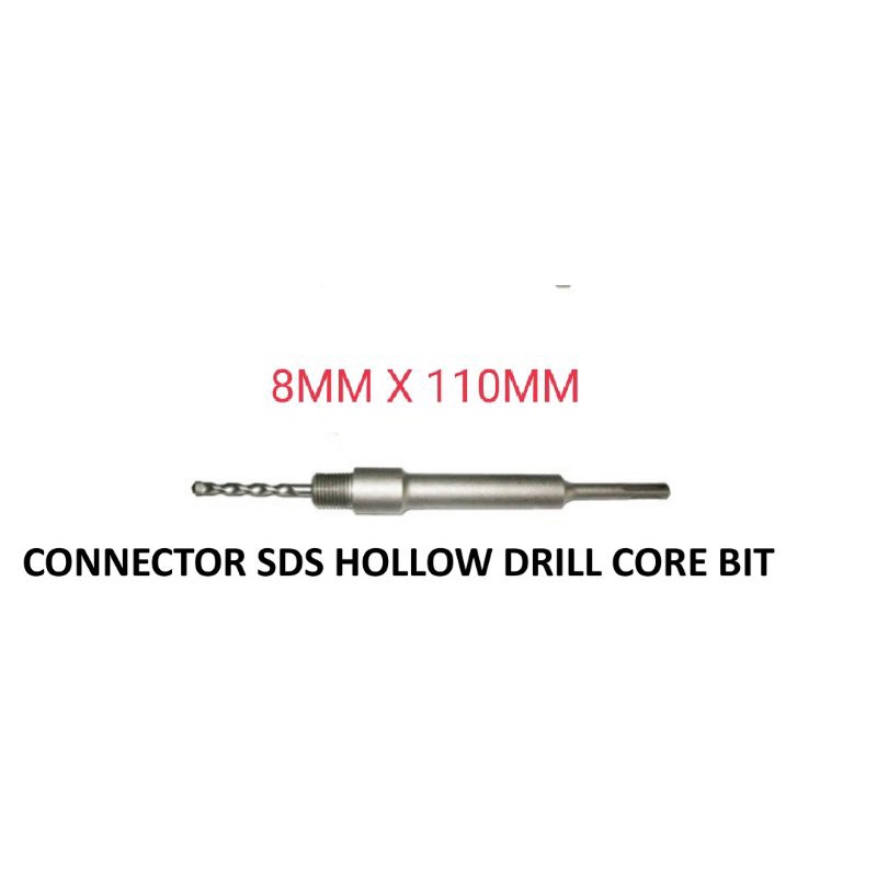 CONNECTOR SDS HOLLOW DRILL / SAMBUNGAN MATA BOR BETON SDS  8 X 22X 110MM KENTARO JAPAN QUALITY