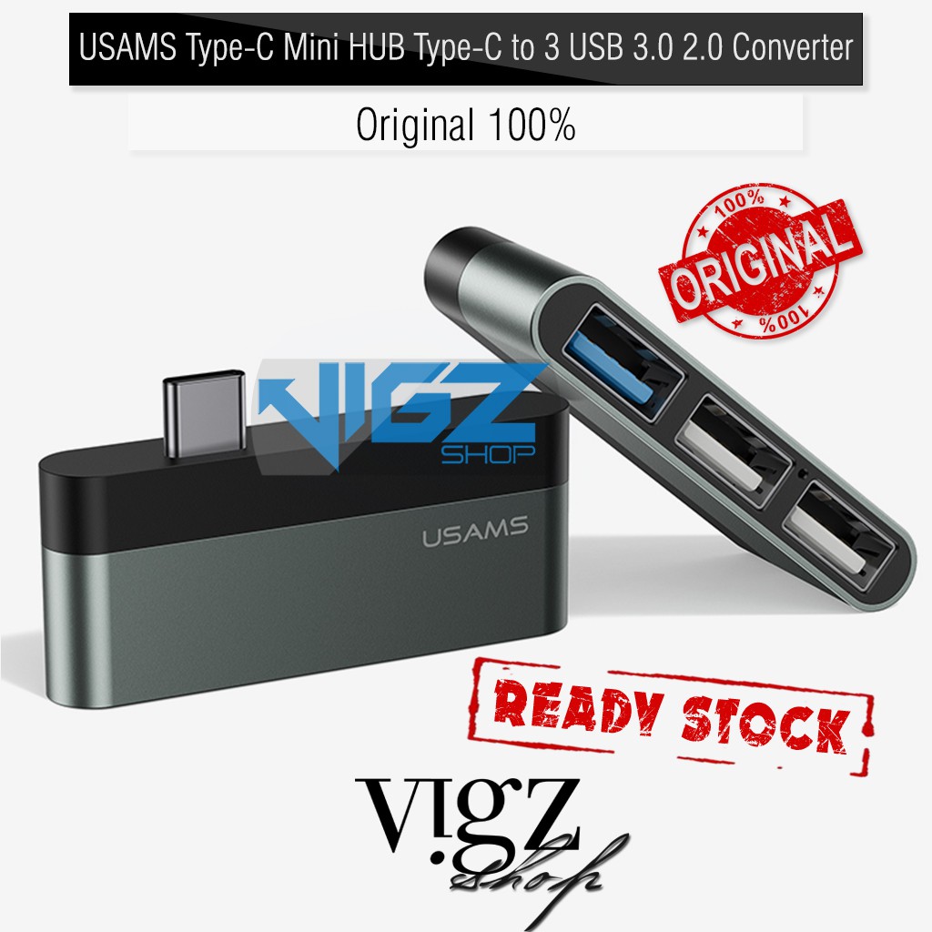 USAMS USB Type C Mini HUB Type-C to 3 USB 3.0 2.0 Converter Original