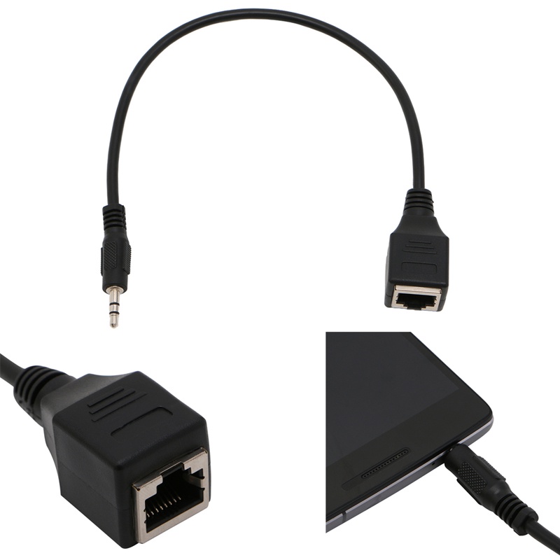 Vivi 1pc Kabel Adapter Audio Trs Male Ke Rj45 Dengan Jack 3.5mm