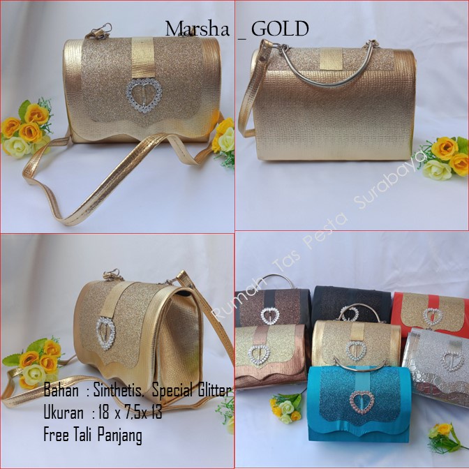 Tas Home Made ,Tas Pesta,Tas Kecil,Marsha _ GOLD