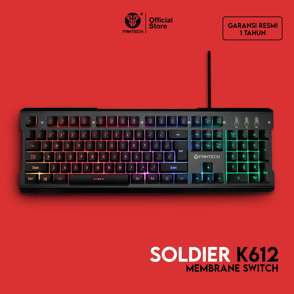 [100 ORI] Fantech SOLDIER K612 Keyboard Gaming Membrane Shopee Indonesia