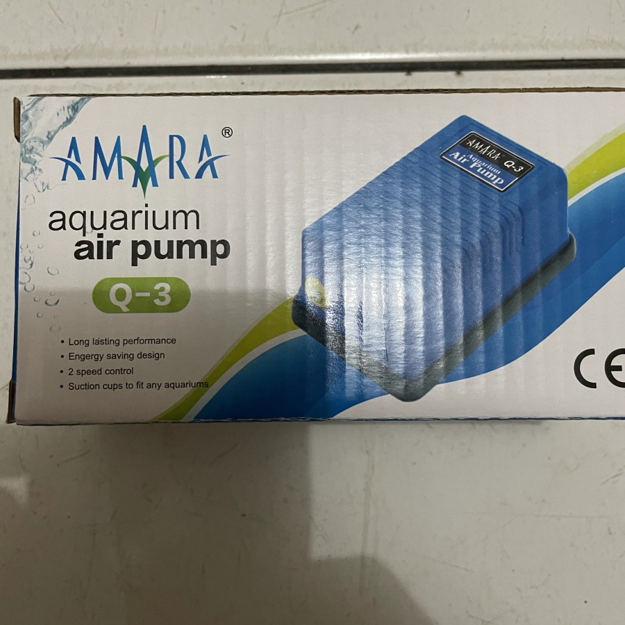 Pompa Angin / Aerator Merk Amara Q3 Q-3 (1 lubang) One Way Aerator Hidroponik Aquarium