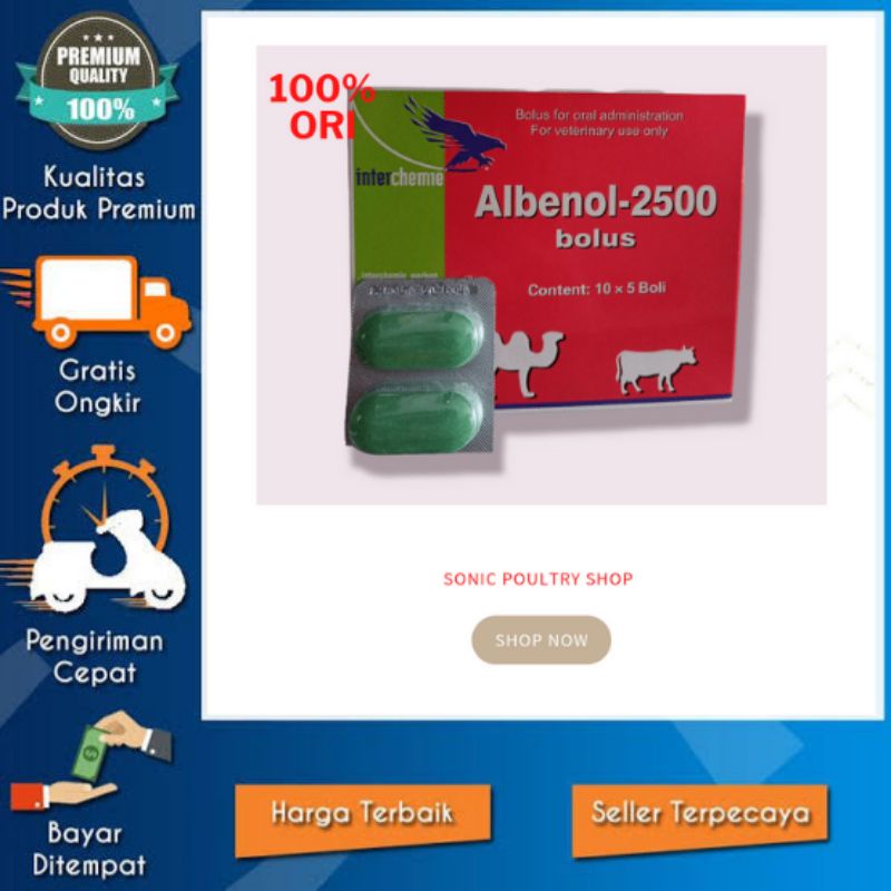 Albenol - 2500 Bolus Obat Cacing Hewan Ampuh