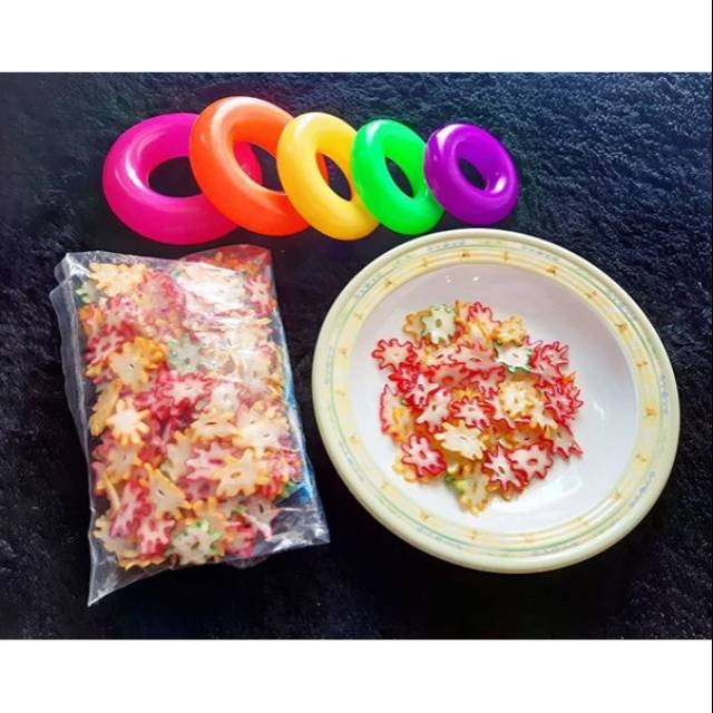 

Krupuk bawang kembang warna warni