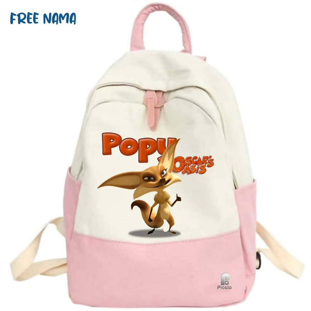 TAS RANSEL BACKPACK ANAK SEKOLAH MOTIF KARAKTER POPY OSCAR OASIS (FREE NAMA)