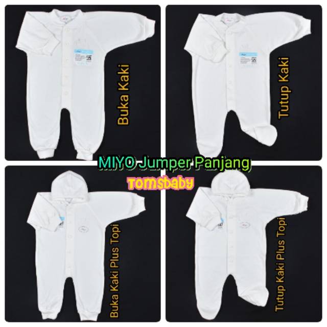 Tomsbaby_ 0-3bln / MIYO 1pcs Jumper Panjang PUTIH POLOS