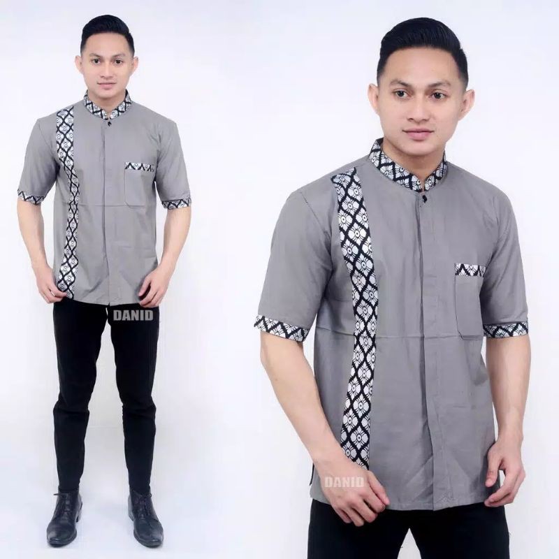 Baju Koko Kurta Lengan Pendek Baju Koko Fashion Muslim Pria Dewasa Terbaru Bahan Toyobo