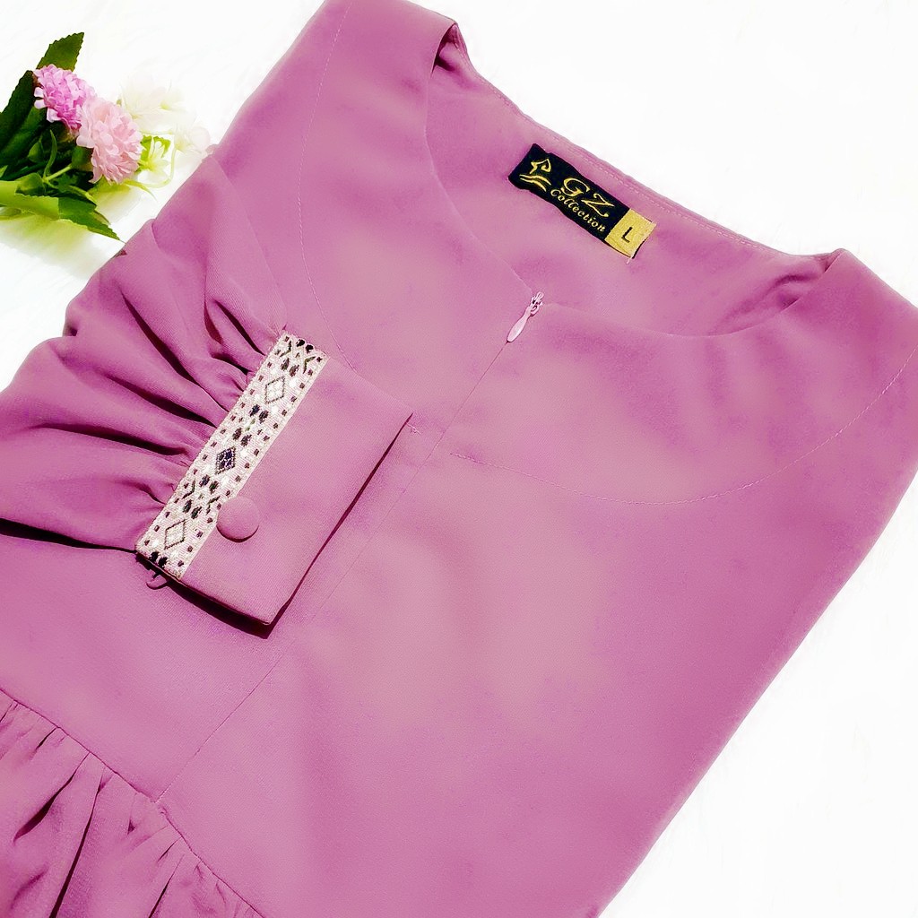 Nabilla Maxy Gamis Syari Gamis Merah Marun Polos Gamis Wanita Terbaru Gamis Murah Gamis Manasik Haji-4