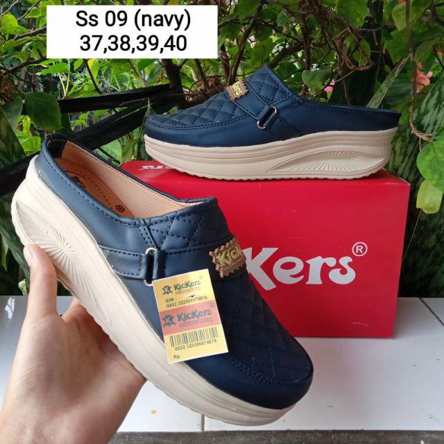 sandal slop wedges kickers-ss 09 navy