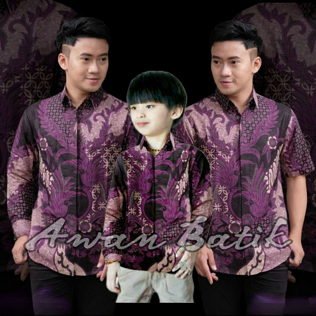 TERBARU Couple sweet || couple batik ayah dan Batik anak cowok BATIK Lilac Batik ungu Batik Terbaru Batik 2022