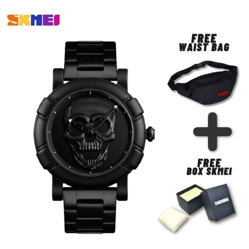 jam tangan pria SKMEI Skull jam tangan keren pria