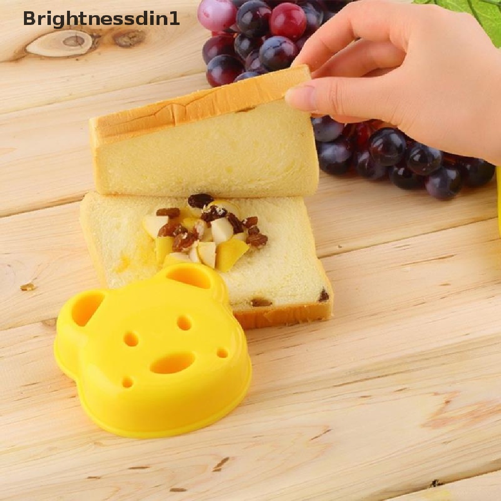 1 In 1 Cetakan Kue Roti Biskuit Sandwich Bentuk Beruang Timbul Untuk Butik