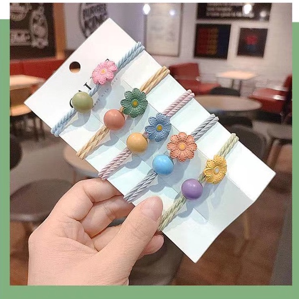 (Hello Girl)F42 Ikat Rambut Wanita Bunga kecil Impor