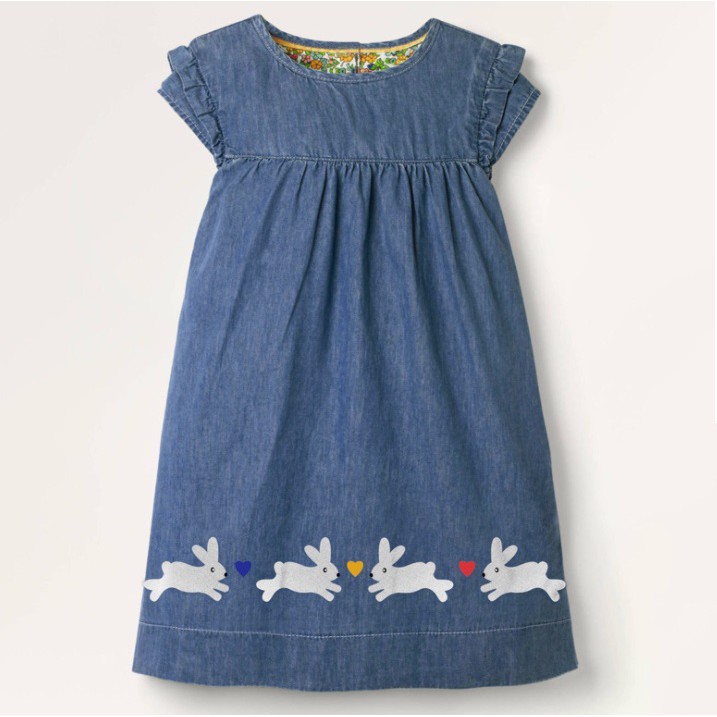 Baju Pakaian Dress Fashion Anak Perempuan LITTLE MAVEN COTTON JEANS BLUE RABBIT S1030