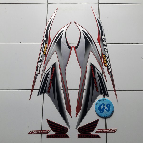 Striping sticker motor honda Verza 150 2013 Merah-silver