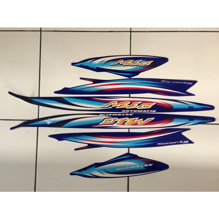 Stiker striping Yamaha Mio Sporty 2007 biru.