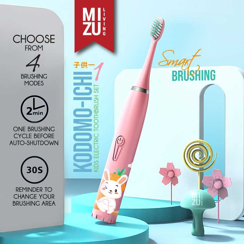 MIZU KODOMO-ICHI Kids Electric Toothbrush Sonic Vibration Sikat Gigi Anak Elektrik USB RECHARGEABLE