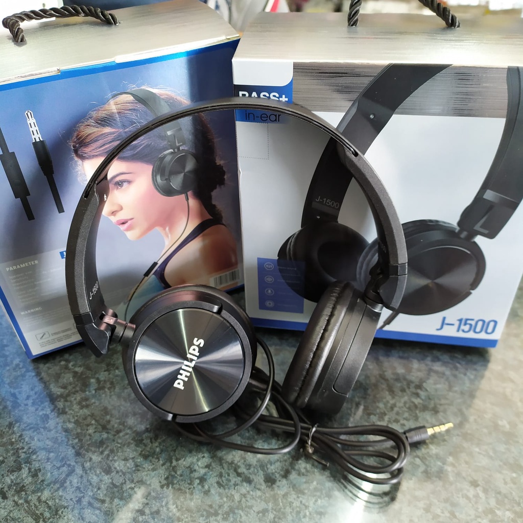 Headphone Philips J1500 J-1500 Bass+ Jack 3.5 mm Stereo