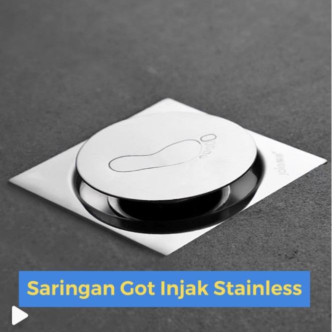 Saringan Got Injak Kamar Mandi Stainless Tekan Pencet  Floor Drain SS