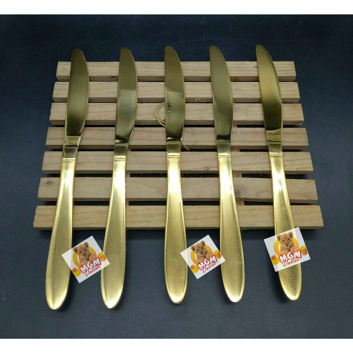 Pisau Makan Gold Pisau emas HOTEL Stainless Steel 18-10 emas