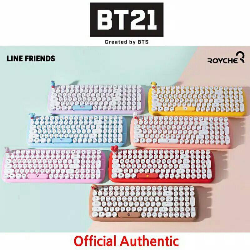 Authentic BT21 OFFICIAL Baby Ver Retro Wireless Keyboard K-Goods
