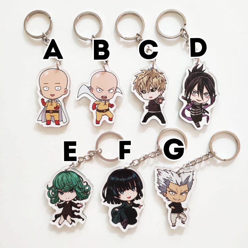 Keychain Anime One Punch Man 1 Gantungan Kunci Ganci Akrilik Merchandise