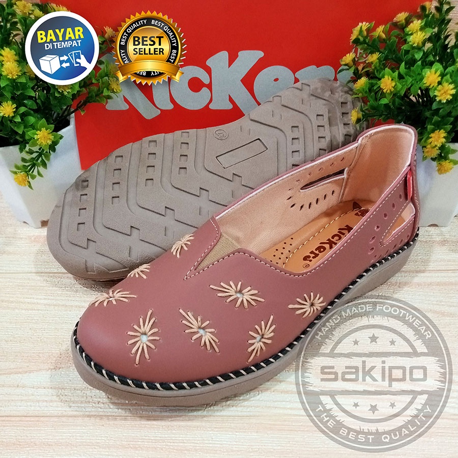 PROMO 12.12 BIRTHDAY SALE SEPATU WANITA DEWASA REMAJA FLAT KICKERS MOTIF SULAM BUNGA TERBARU TERMURAH / SAKIPO