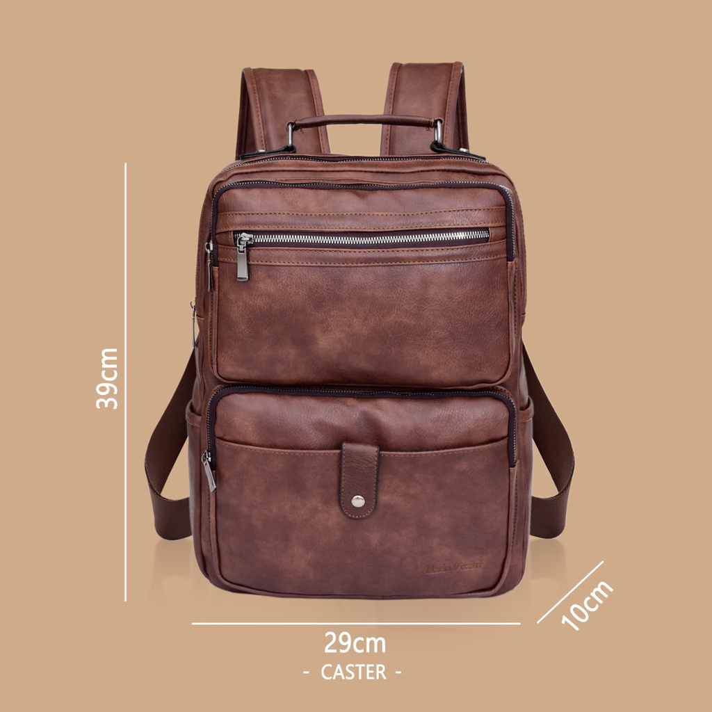 Tas Ransel Pria Kulit Mario Vizzari Caster (1880) - Laptop