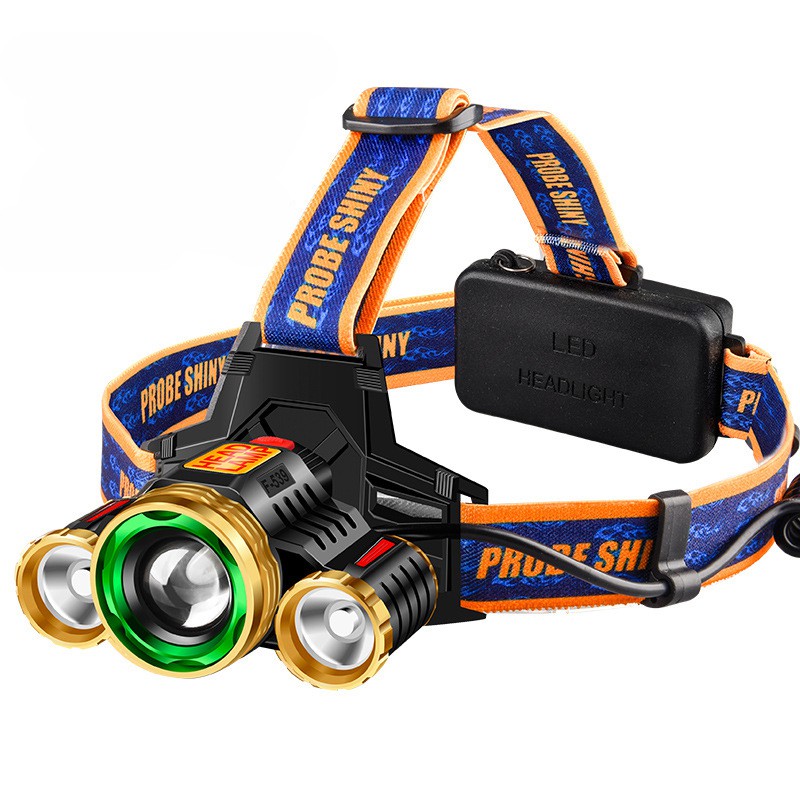 Albinaly Senter Headlamp Light Cree XM-L T6 + 2 LED - TG-T006 - Black