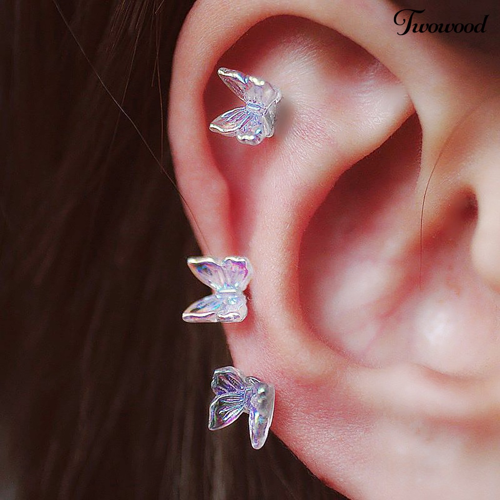 3pcs Anting Stud Bahan Resin Untuk Wanita