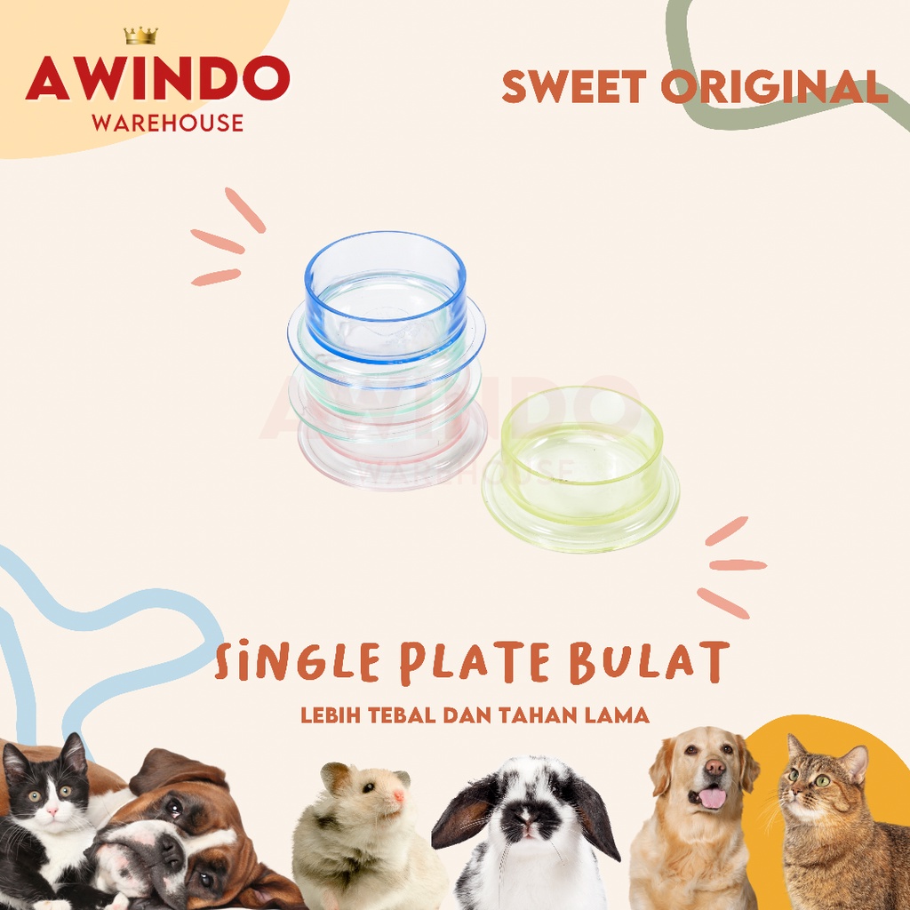 PLATE 02 - Tempat Piring Pakan Minum Makan Hamster Kucing Anjing Kelinci Pet Feeder Plate