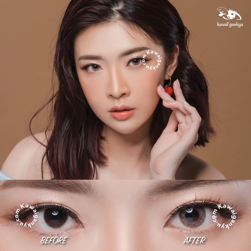 KawaiGankyu Softlens - kitty mini sand brown (1botol)