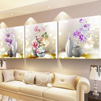 DIY Diamond Painting 5D. Pot Dan Bunga 3 In 1 (120x41CM) Full D302