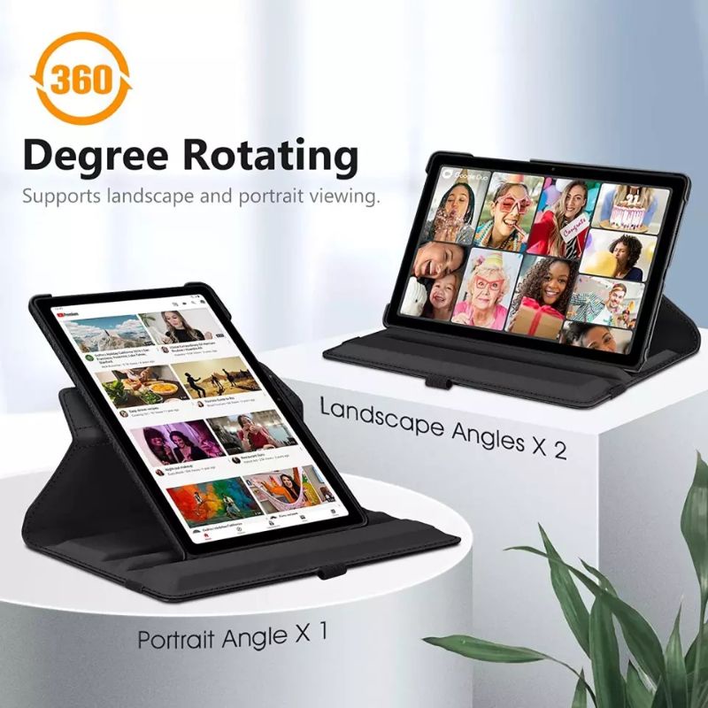 Sarung Rotary Samsung Galaxy Tab A7 LTE 10.4 2020 T500 T505 T505N T507 Leather Case Flip Cover Casing Buku Book Folio Flipcover Pelindung Smartcase Standing