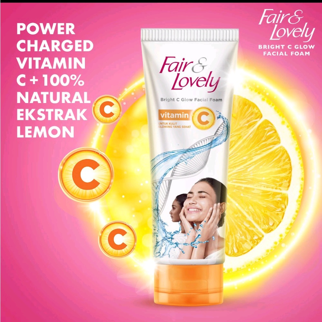 Fair &amp;  Lovely Bright C Glow Facial Foam Vitamin C 50g / 100G