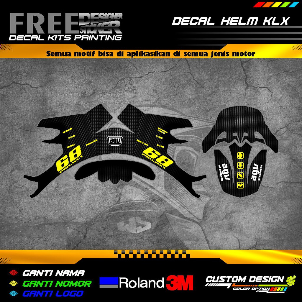 Decal Stiker Helm Kawasaki KLX 150 WS13